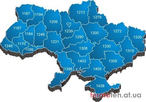 Карта уровня инсоляции Украины